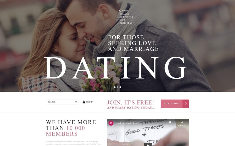 Online Dating 服务 Joomla Template