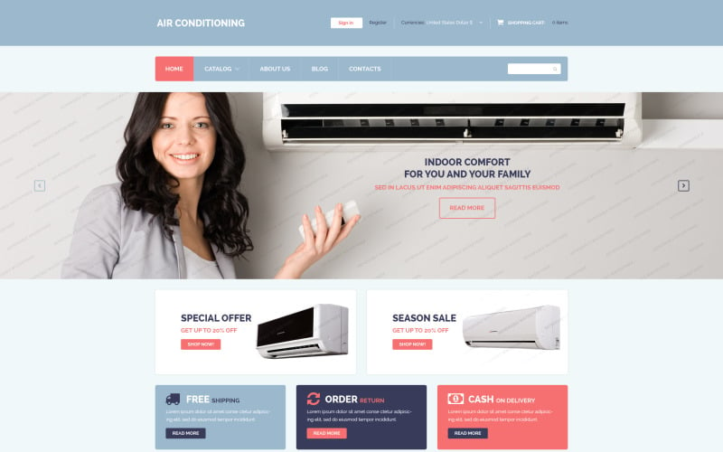 Free Air Conditioning VirtueMart Template