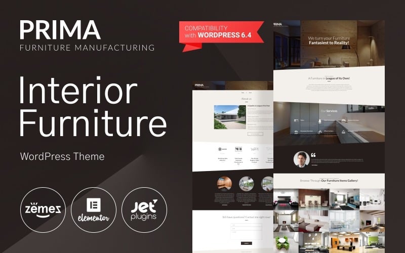 Prima -室内装饰 & Furniture Manufacturing WordPress Theme
