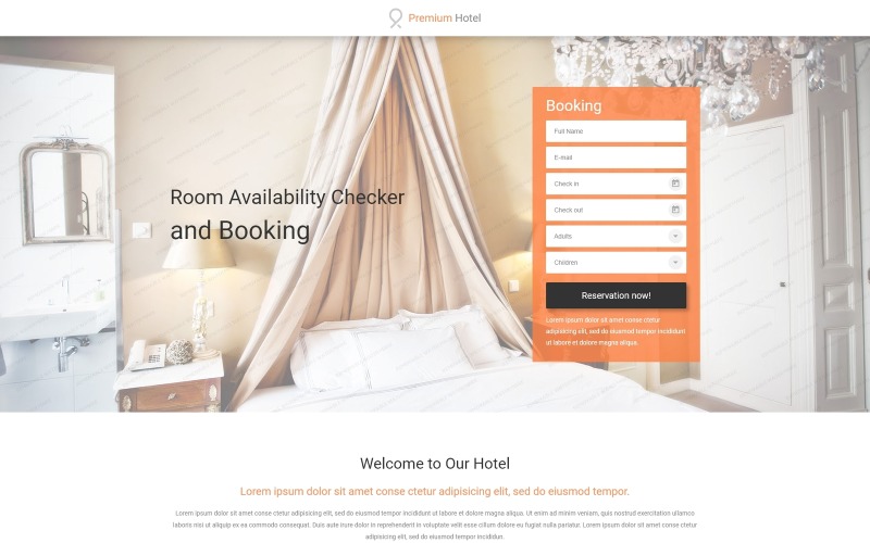 Responsive Landing Page Vorlage für Hotels