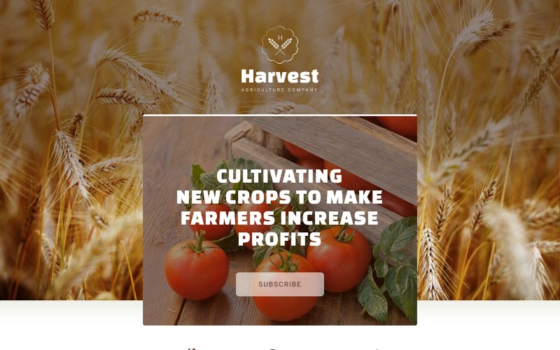 Agriculture Responsive Landing Page Template