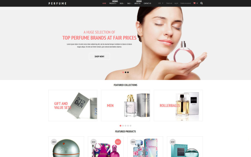 Tema Shopify da loja de fragrâncias