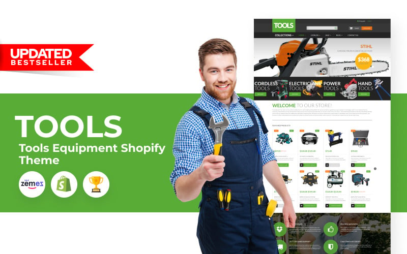 工具-清洁Shopify工具和设备主题