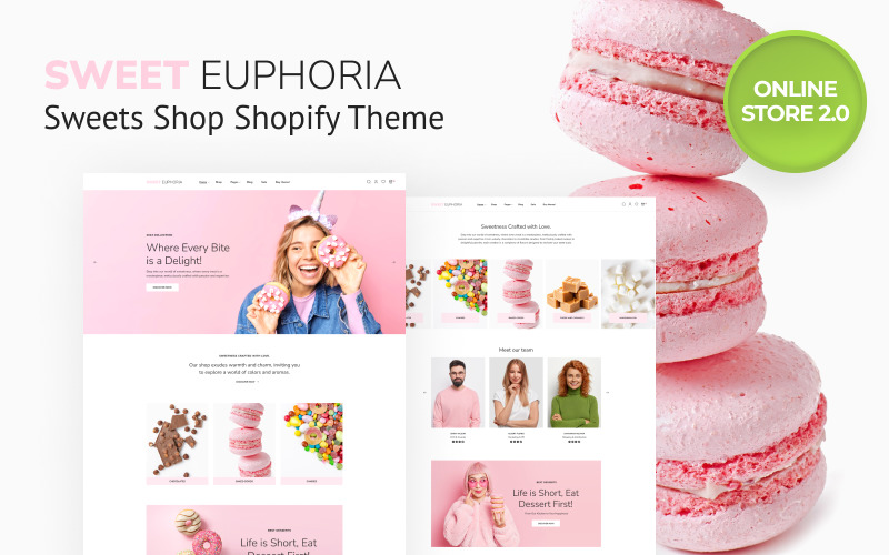 Sweet Euphoria — motyw Shopify dla sklepu internetowego Sweets' King 2.0