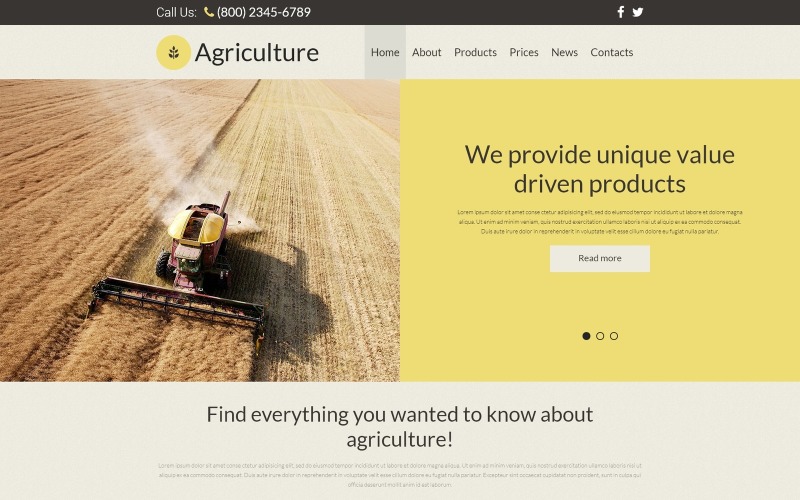 Plantilla Joomla adaptable a agricultura