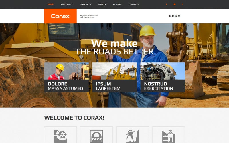 Industrial Responsive Moto CMS 3 Template