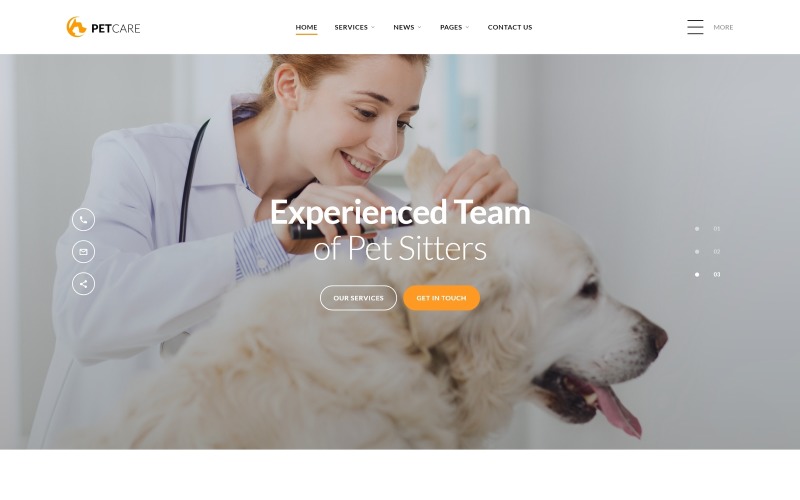 Pet Care - Plantilla de sitio web HTML Vet Pet Care Clean