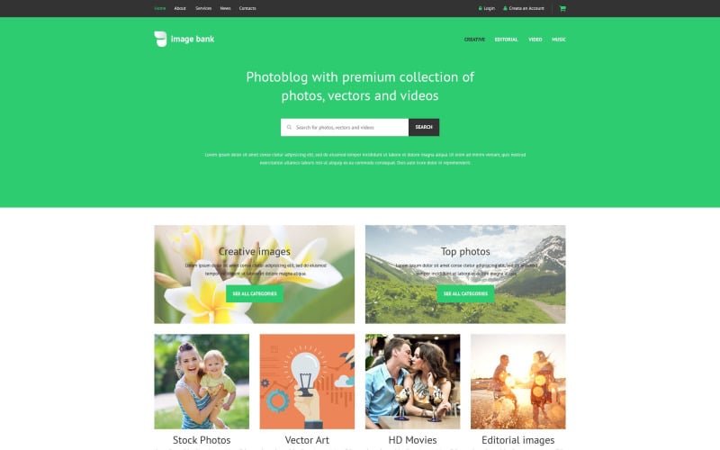 Image Bank Website-Vorlage