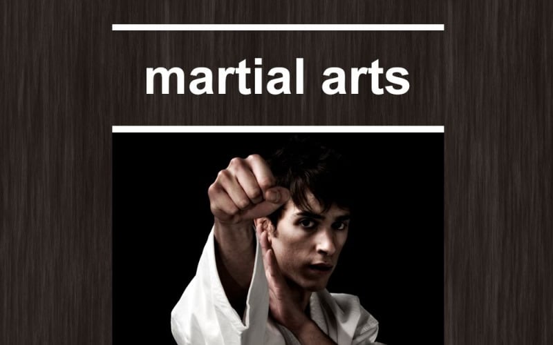 Plantilla de boletín informativo receptivo de artes marciales