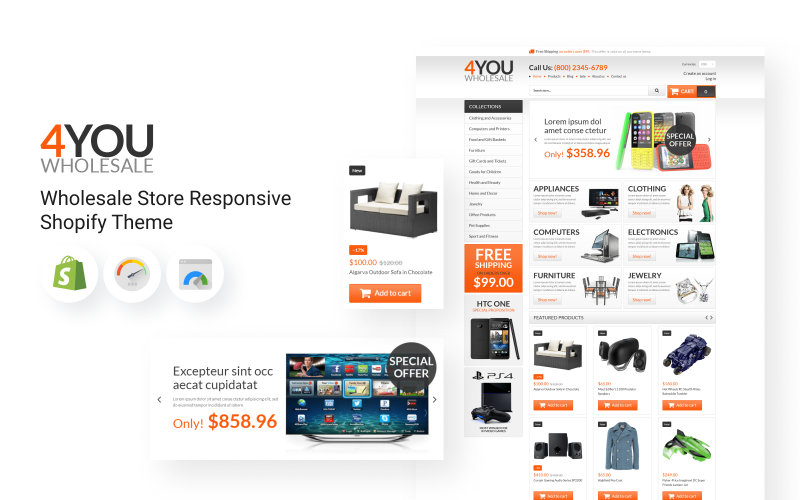 Responsive Shopify-thema in de groothandel