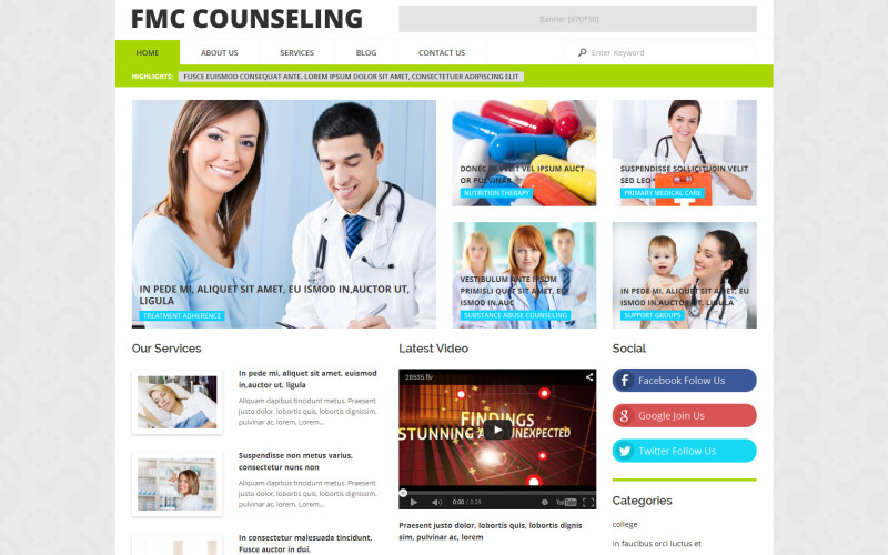 Tema WordPress de Aconselhamento FMC