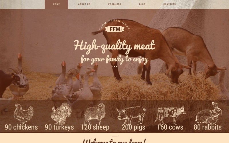 农场新鲜肉类WordPress主题