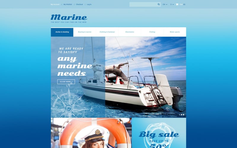 Tema Magento Marine Store