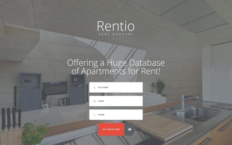 Rentio -租赁公司清洁HTML5登陆页面模板