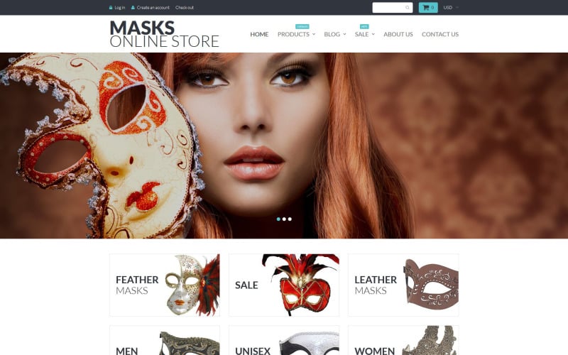 面具在线商店Shopify主题