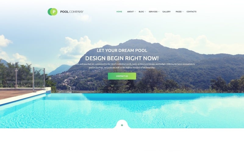 Pool Company Bootstrap téma webhelysablon