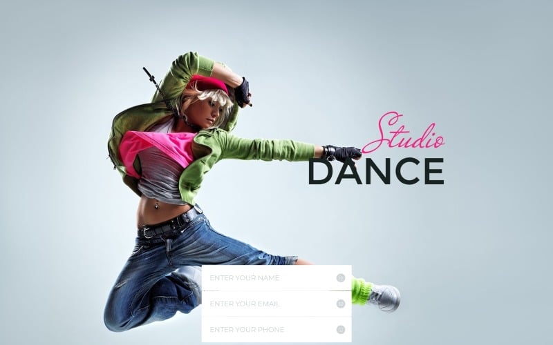 Dance Studio - Modello di pagina di destinazione HTML5 pulito per l'istruzione speciale