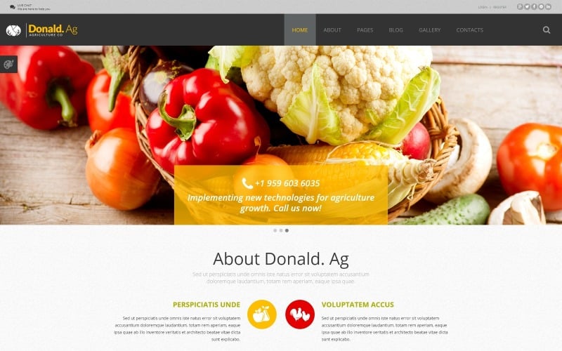 Modello Joomla per l'agricoltura