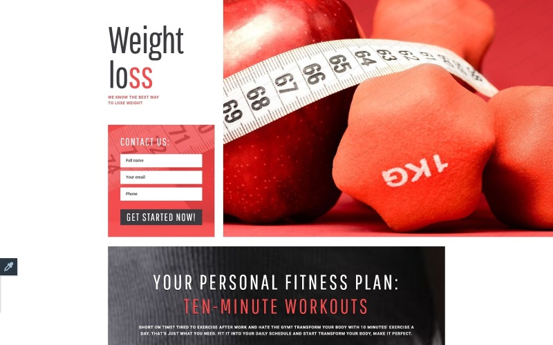 Weight Loss Responsive Landing Page Vorlage