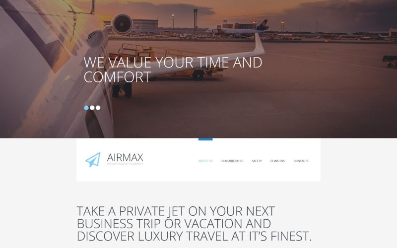 Airmax -私人航空公司Moto CMS 3模板