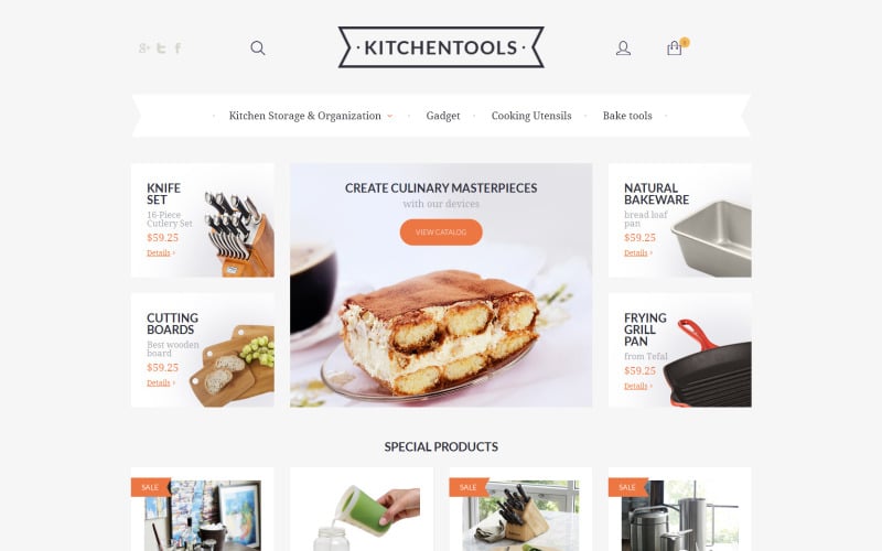 Tema Magento per utensili da cucina