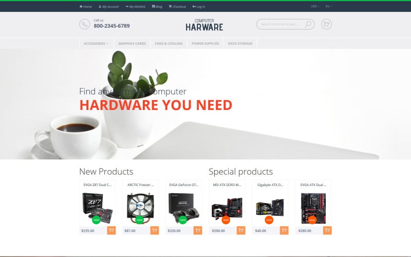 Tema Magento dell'hardware del computer