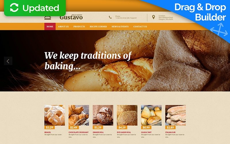 Bakery Moto CMS 3 Şablonu