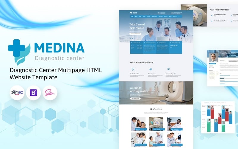 Medina -诊断中心网站的多页HTML模板