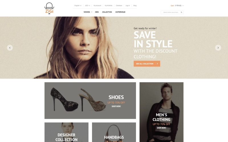 Kleding-responsief Magento-thema