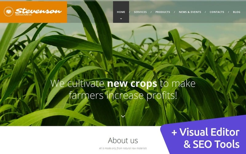 Modèle de site Web MotoCMS pour l'agriculture