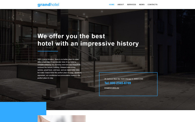 Hotels Responsive Web Sitesi Şablonu