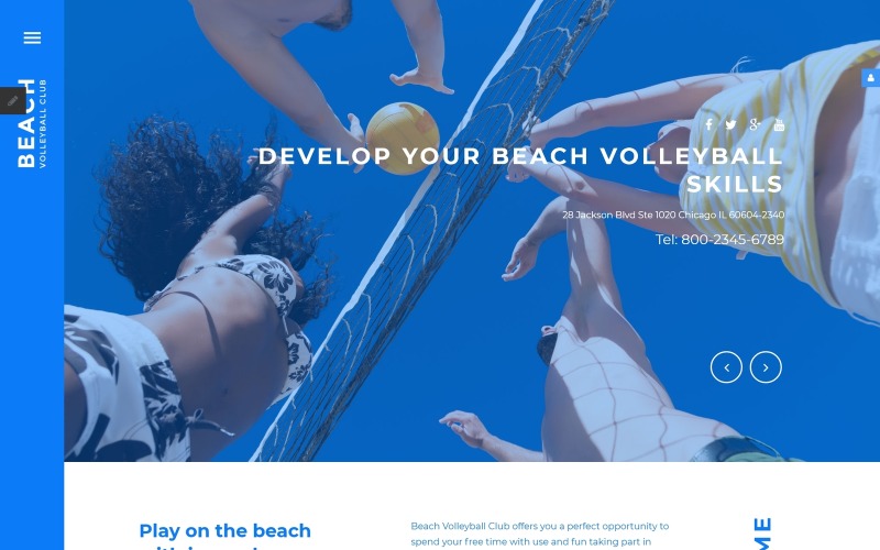 沙滩排球俱乐部的Joomla模型