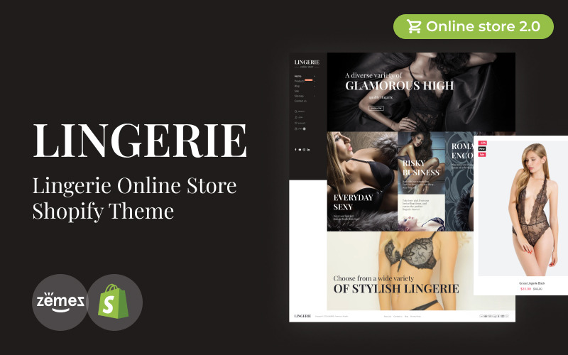 Lingerie 响应 Shopify Theme for Underwear
