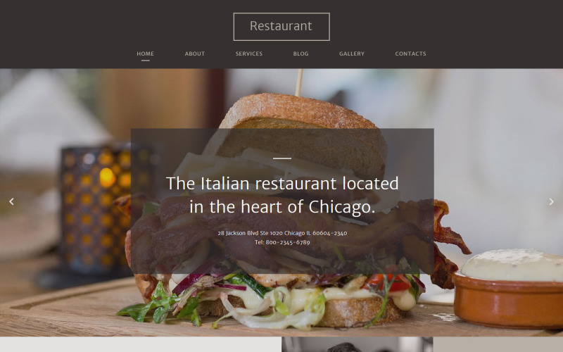 Modello di sito Web reattivo ristorante italiano