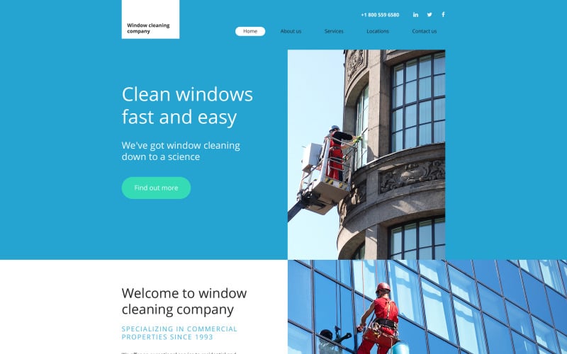 Window Cleaning 网站 Template