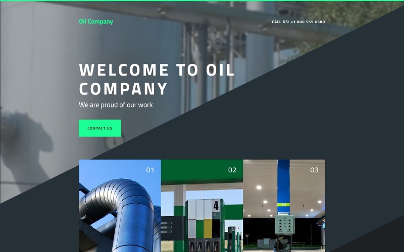 Gas & Oil Responsive Landing Page Vorlage