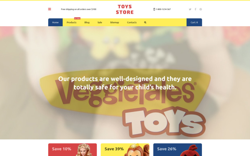 Магазин игрушек Shopify Тема