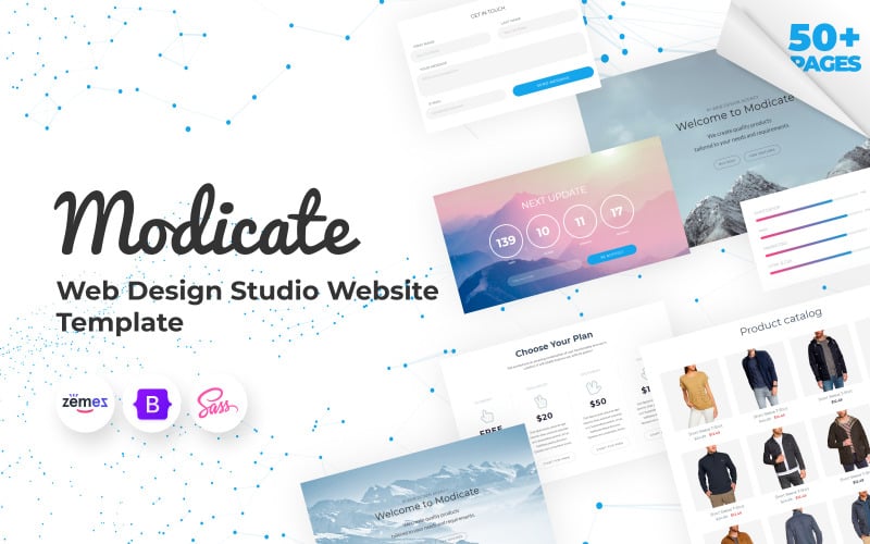 Modicate - Web Design Studio Website-sjabloon