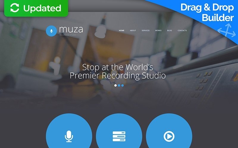 Студия звукозаписи Moto CMS 3 Шаблон