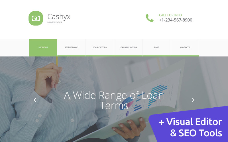 Cashyx - 业务 Loan Moto CMS 3 Template