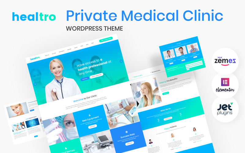 Healtro -私人医疗诊所的WordPress主题