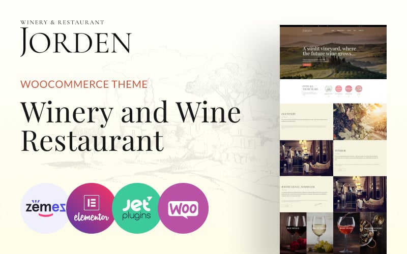 Jorden -葡萄酒和酒窖的WordPress主题