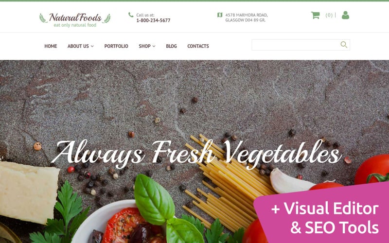 Natural食物s - 食物 Store MotoCMS电子商务 Template