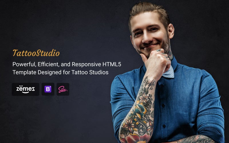 Tattoo Salon - Modello di sito Web HTML reattivo di bellezza
