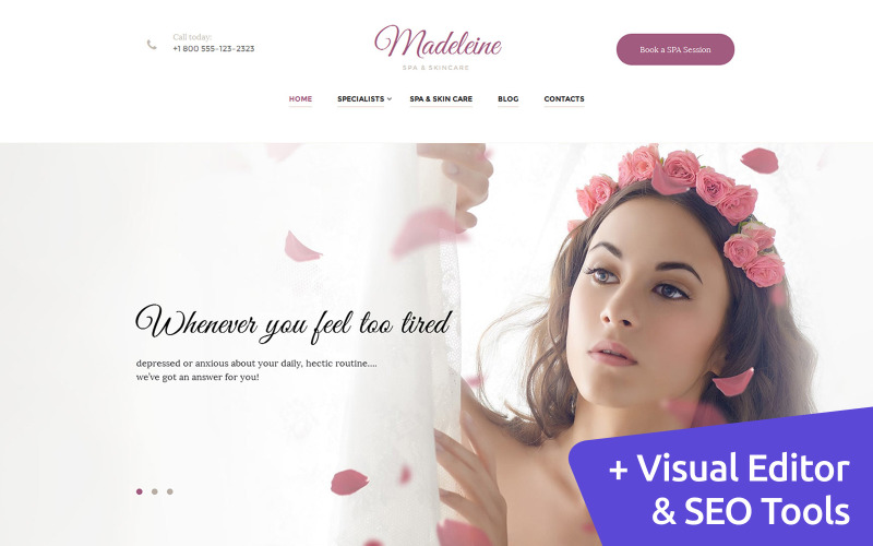Madeleine - Spa & Massage Salon Moto CMS 3 Template