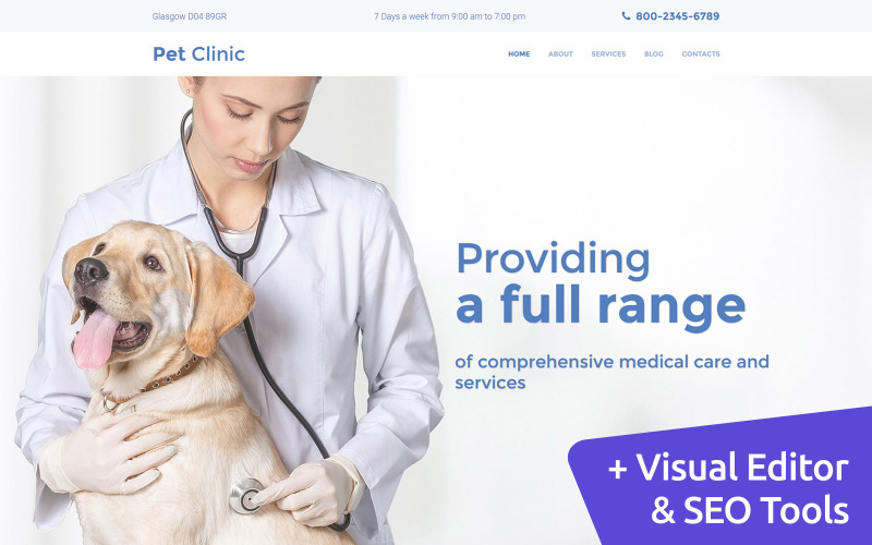 PetClinic - Plantilla Veterinary Moto CMS 3