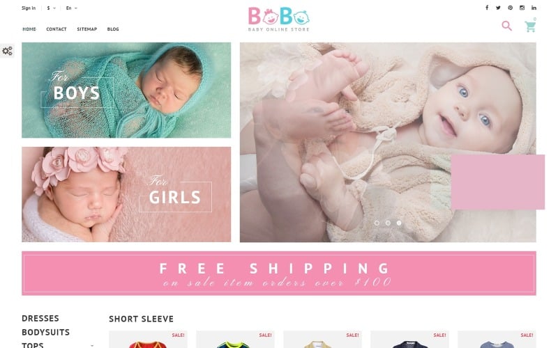 BoBo -婴儿在线商店prestshop主题