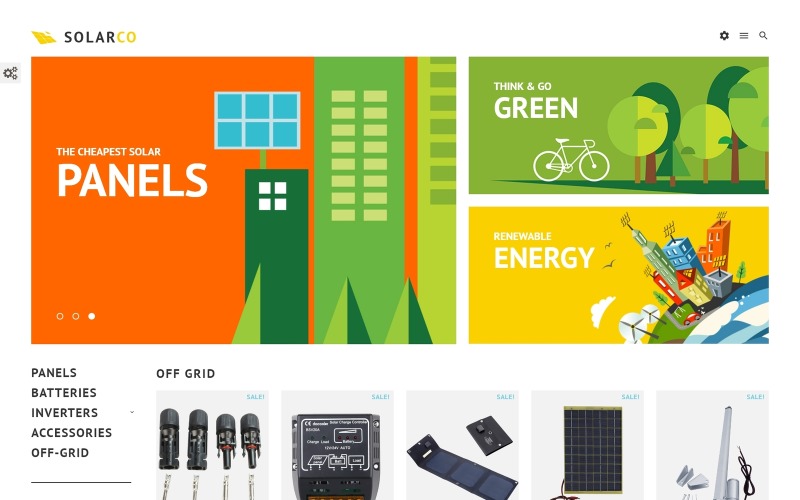 SolarCo - Accessori per batterie solari Tema PrestaShop