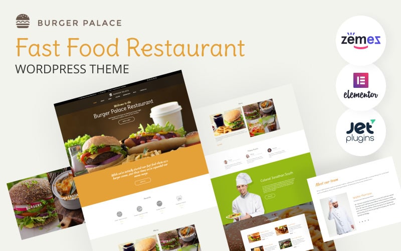 Burger Palace - Tema WordPress de Restaurante 快餐连锁店