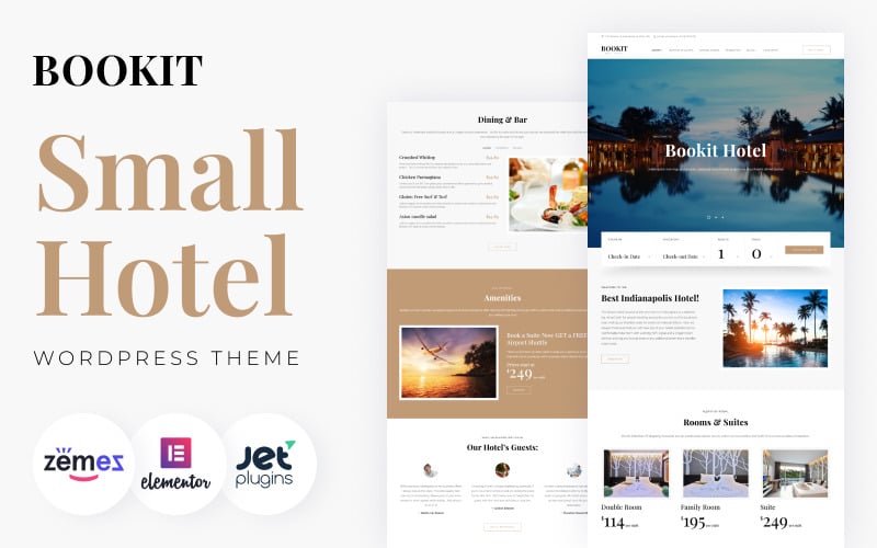 Bookit - best hotel WordPress elements - theme